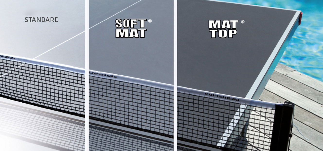 finition anti-reflet plateau table de ping pong Cornilleau